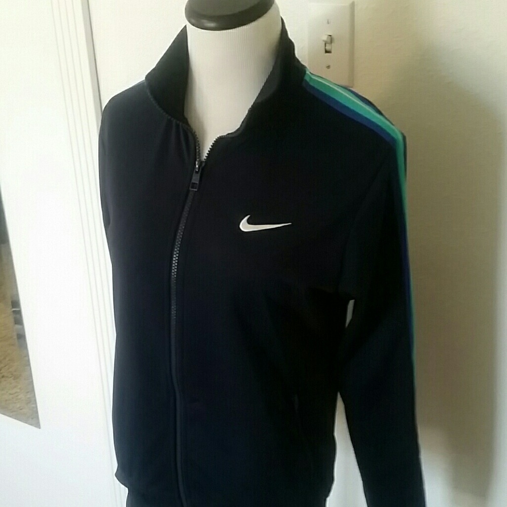 NIKE l Sweat Jacket Zippered Stripes Navy D5